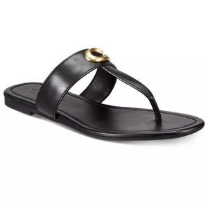 Coach leather flip flop sandals